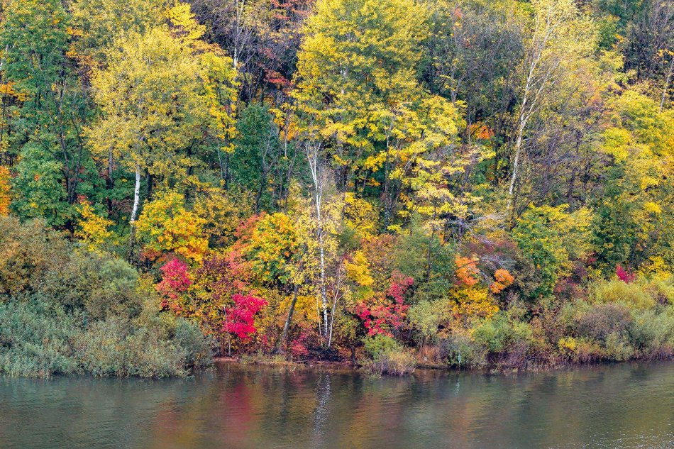 拉林河水库染秋色