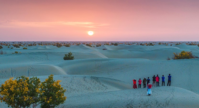 新疆和田：塔克拉玛干沙漠公路沿线秋景美(图1)