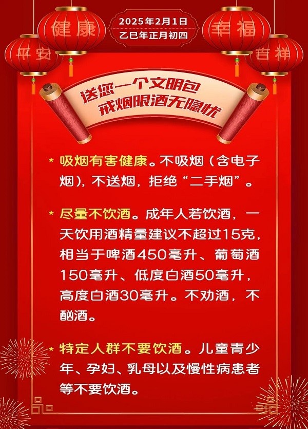 送您一个文明包，戒烟限酒无隐忧(图1)